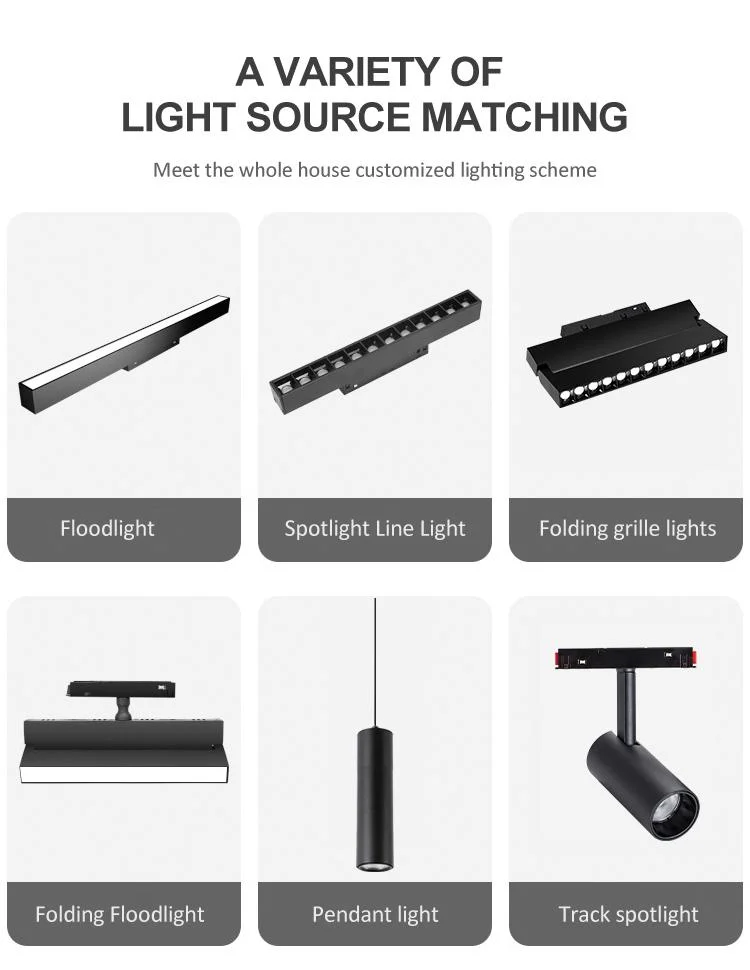 Recessed Rail Magnet COB Magnetic Smart Dimmable LED Track Light System Aluminum for Indoor Ceiling DC 48V 6W 10W 20W 30W Body