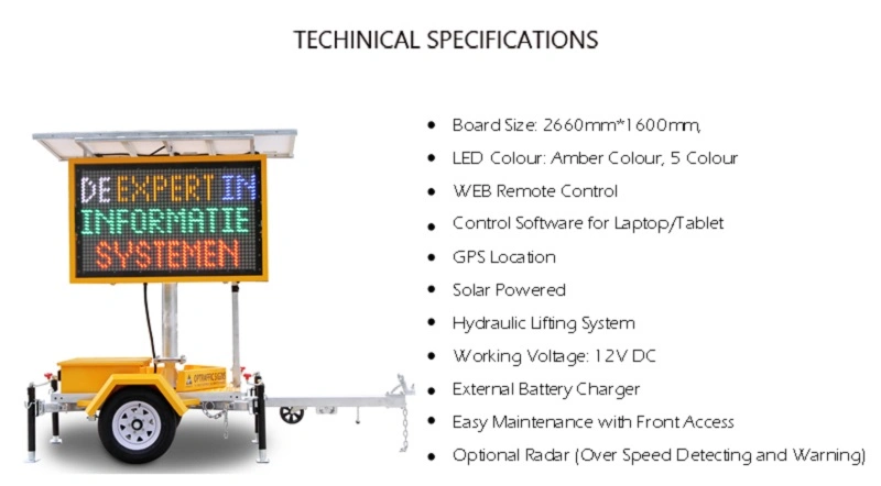 Portable Purcahse Rechargeable Battery Powered Road Traffic Management LED Sign