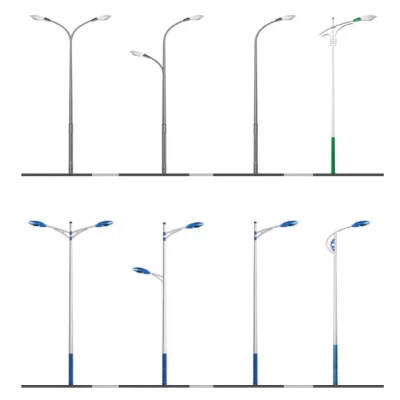 Linha resistente de mastro alto de potência com revestimento em pó poligonal galvanizado a quente poste de luz de rua solar fundido em ferro fundido