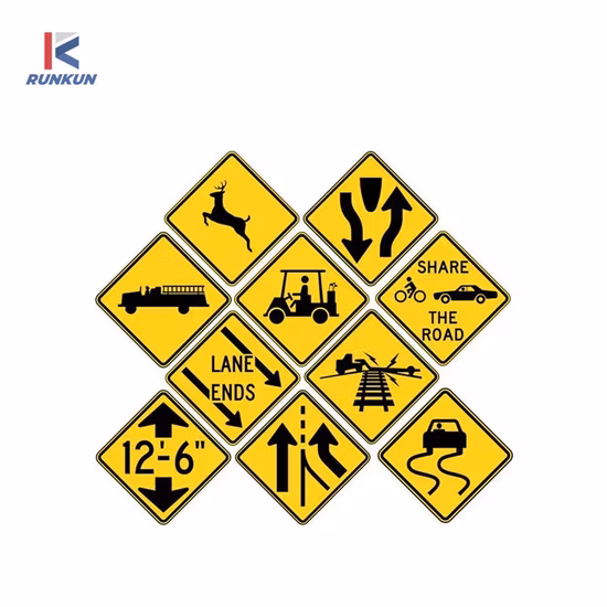Sinal de aviso de tráfego de design personalizado Sinal de trânsito à frente do trabalho rodoviário
