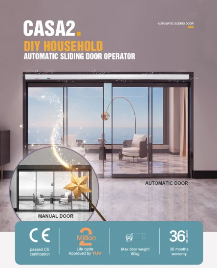 Porta deslizante automática Casa2 Smart Home Light Sistema automático de abertura de porta deslizante